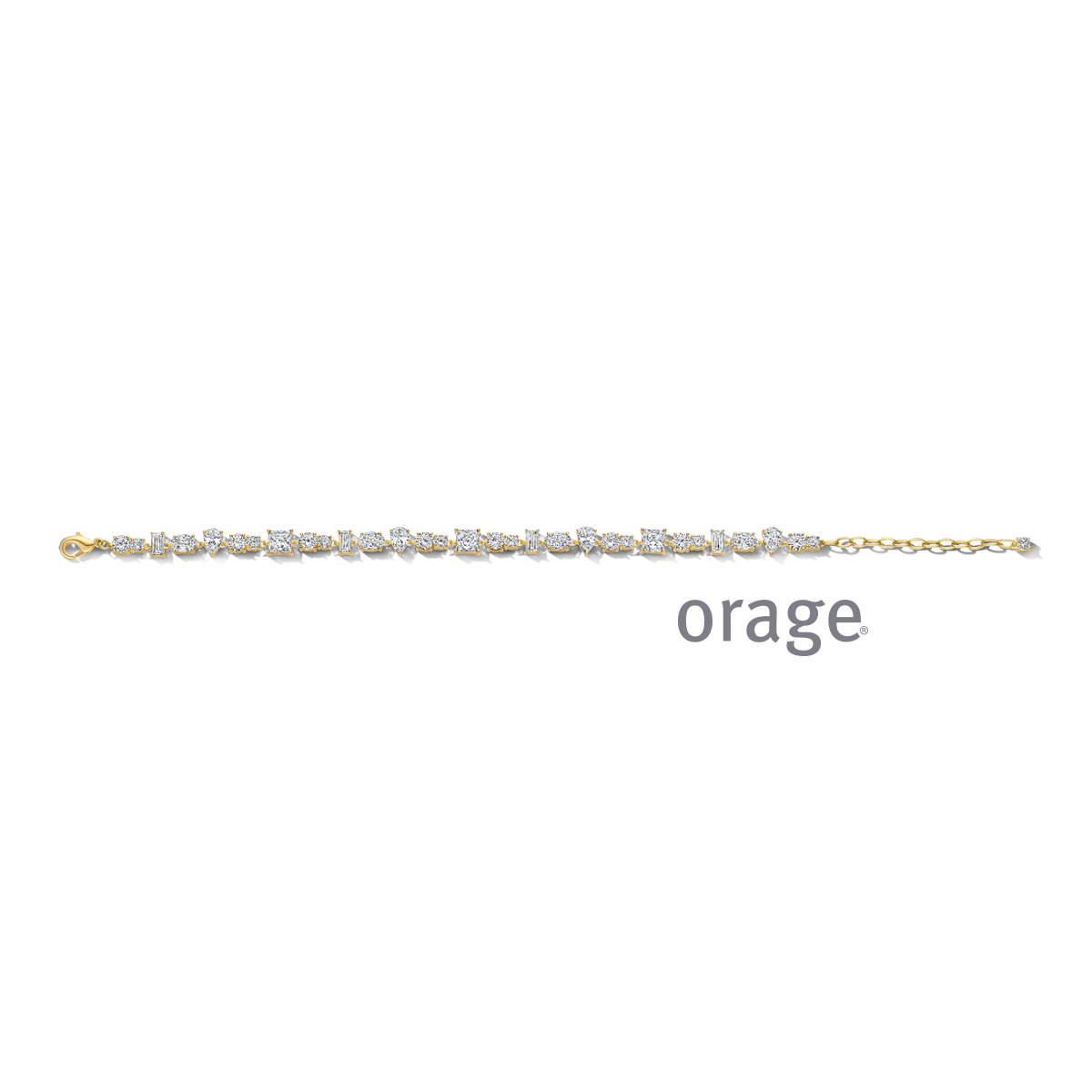 Orage Armband verguld geel goud met zirkonia stenen