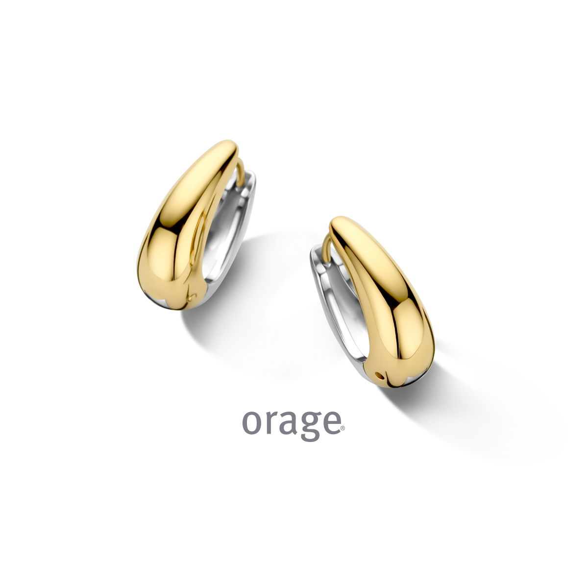 Orage Oorringen staal bicolor 19mm