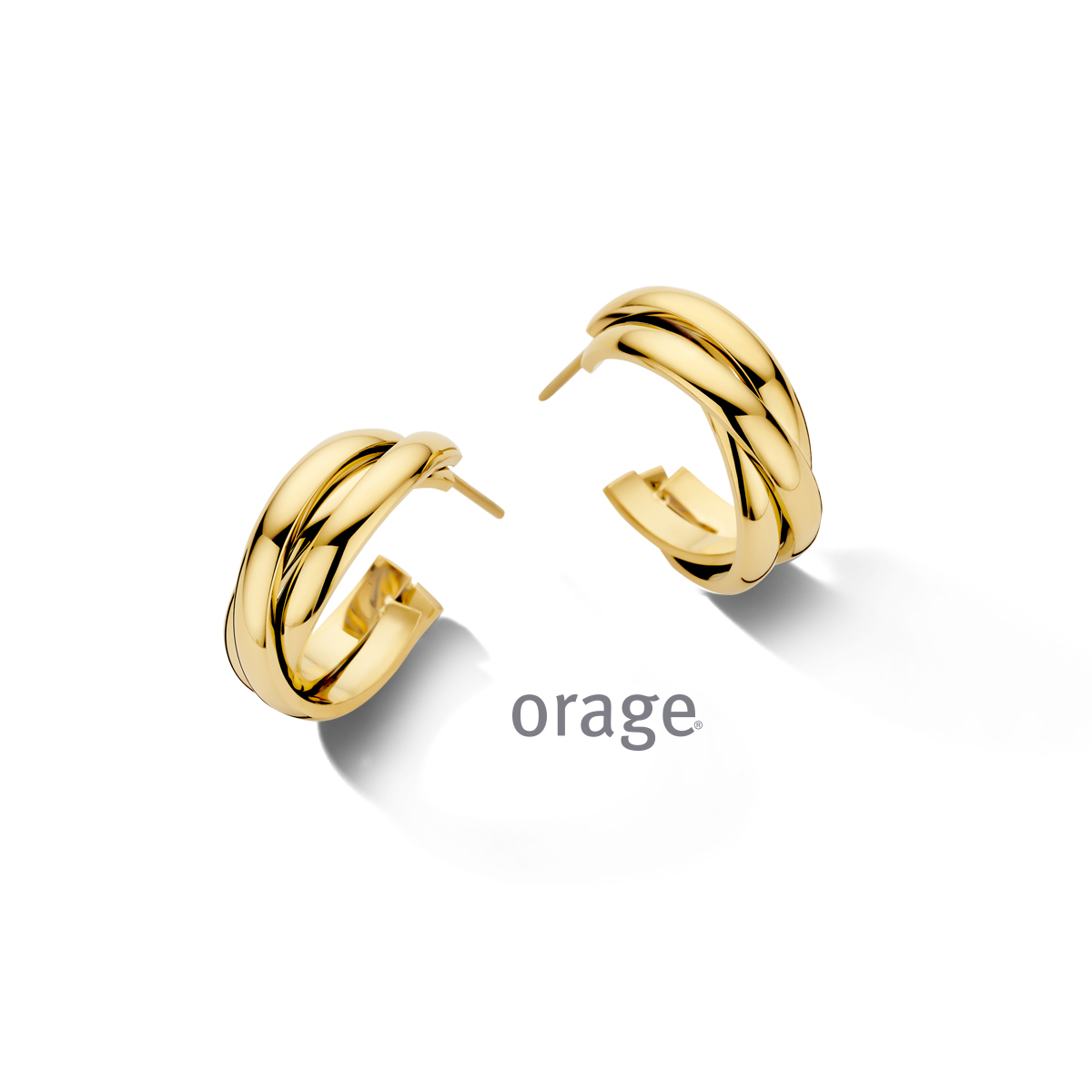 Orage Oorringen staal geel 