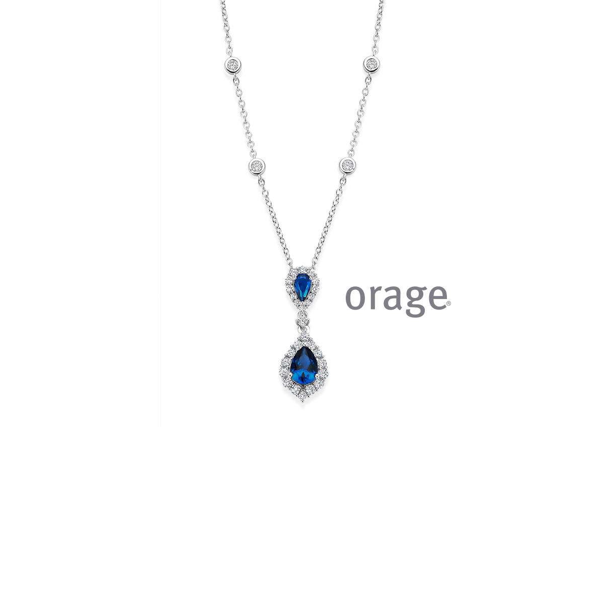 Orage ketting zilver met zirkonia stenen