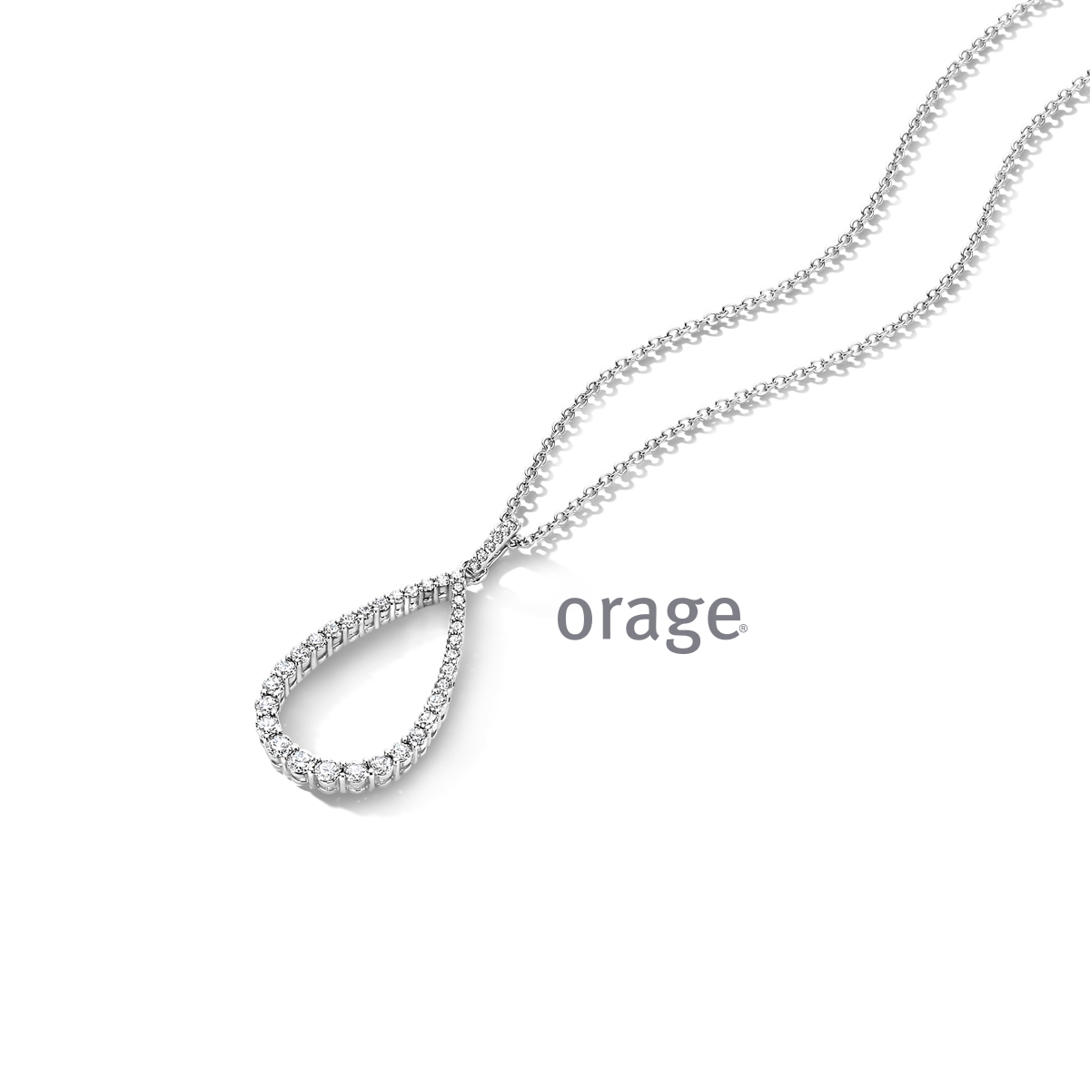 Orage zilveren ketting met zirkonia steentjes