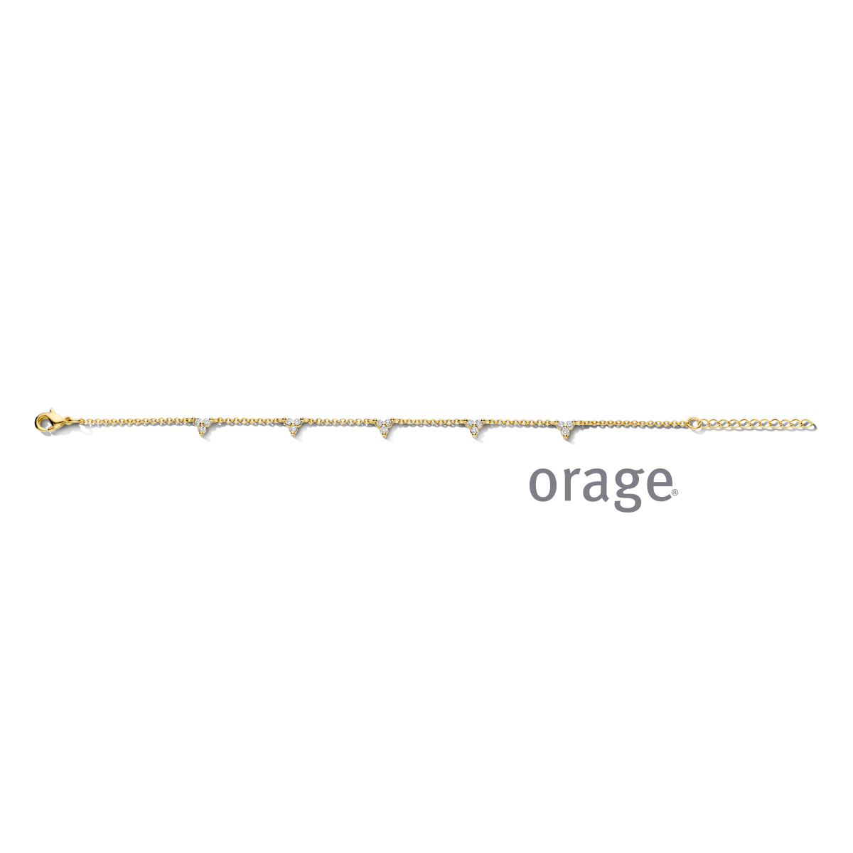 Orage Armband verguld geel goud met zirkonia steentes