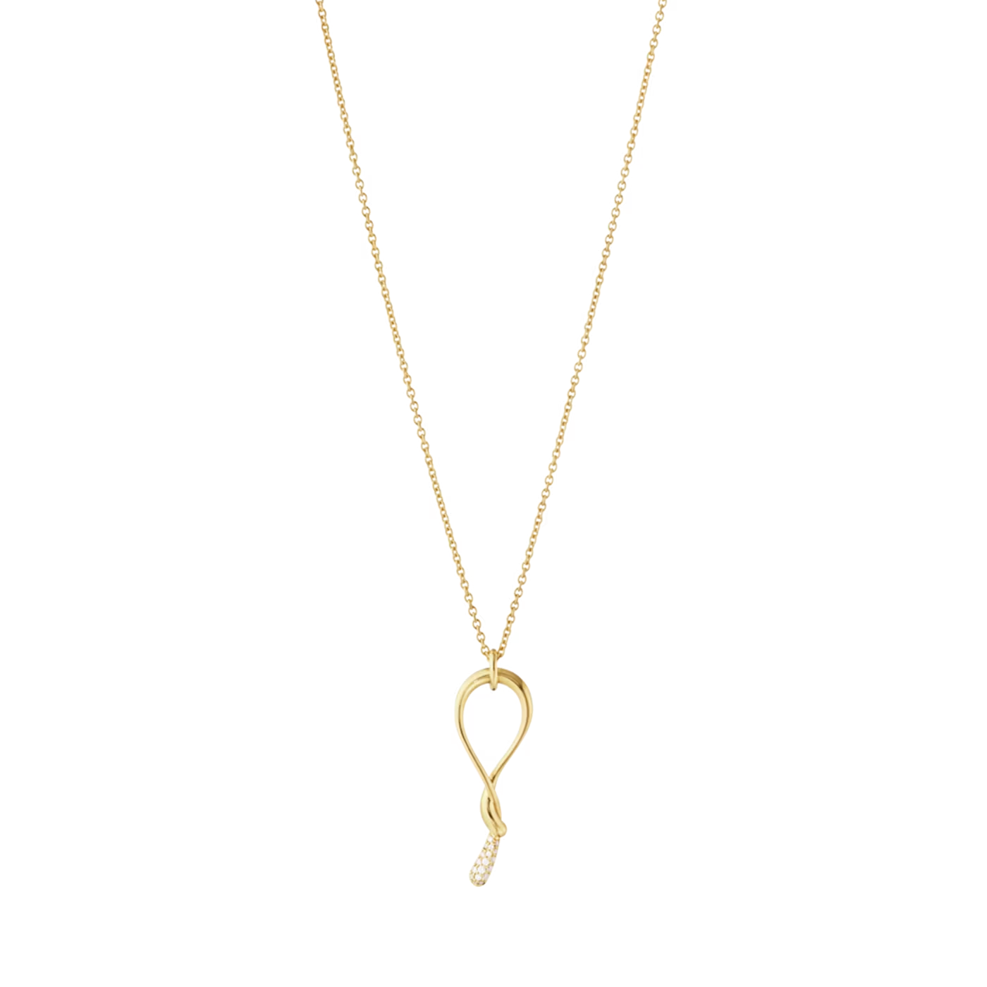 GEORG JENSEN 18KT GEELGOUDEN COLLIER MERCY SWIRL DIAMANT