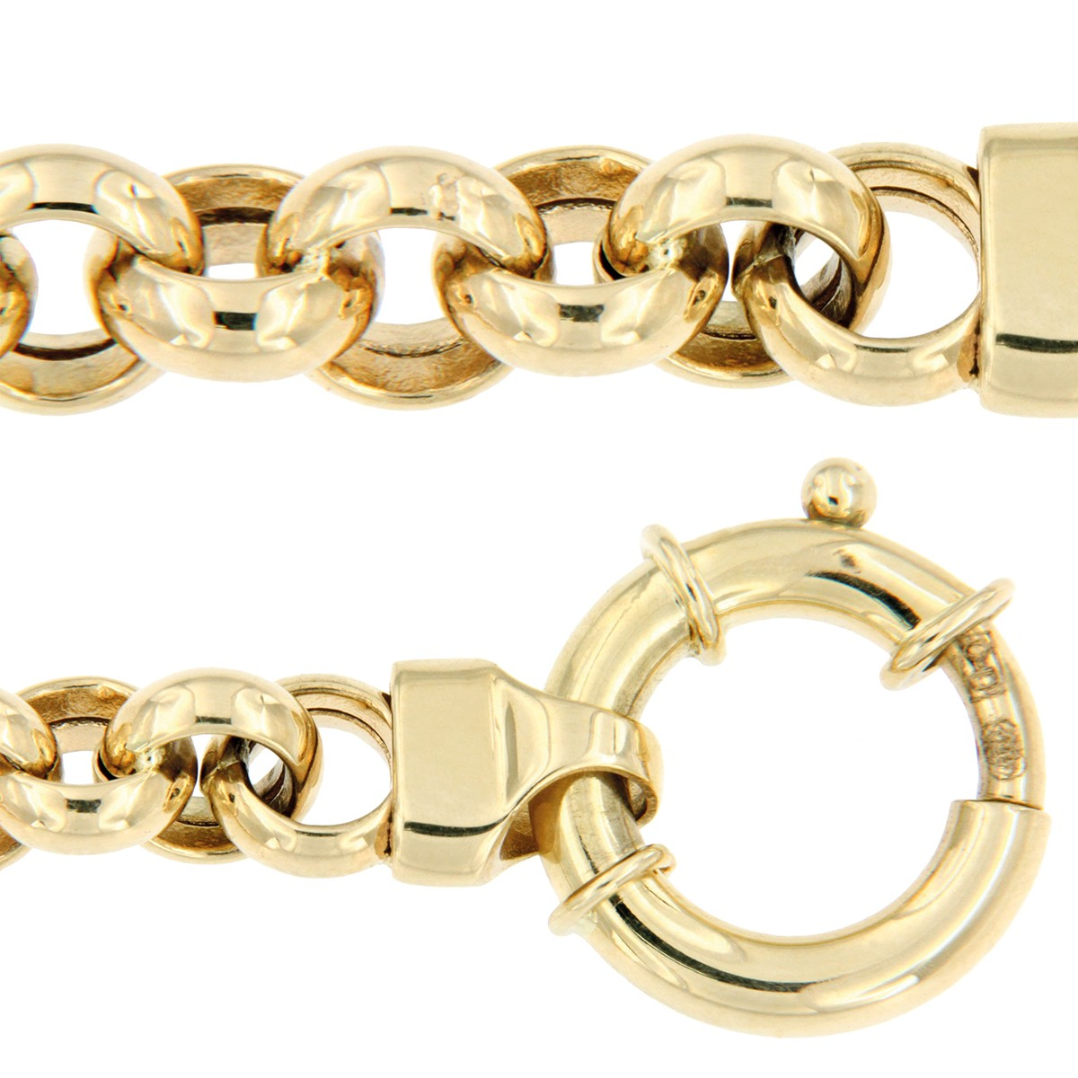 Gouden armband jasseron hol 3 mm 19.5 cm