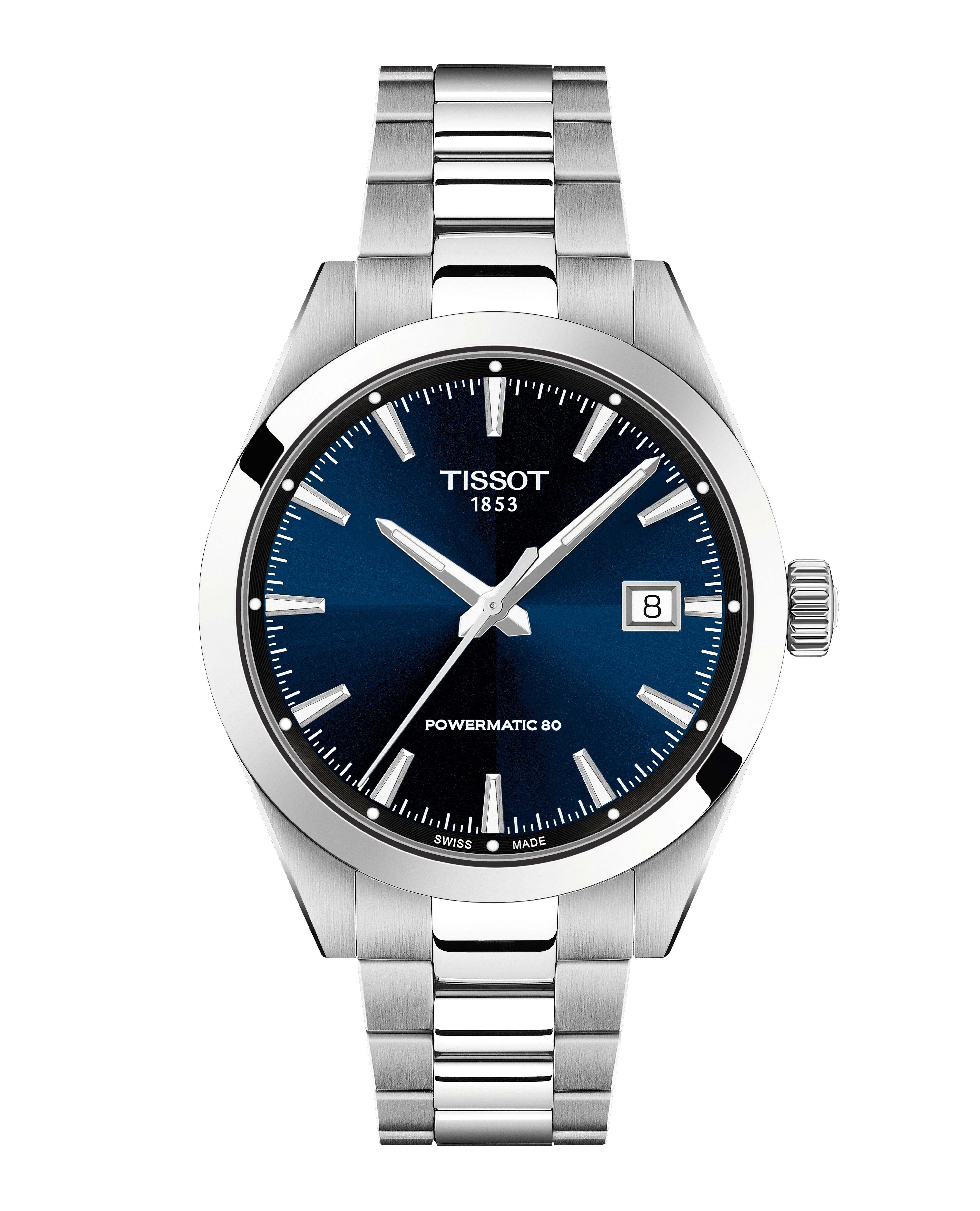 Tissot - Gentleman 38mm, Staal heren horloge, automaat powermatic 80, 100 meter WR, Saffierglas - T1658071104100