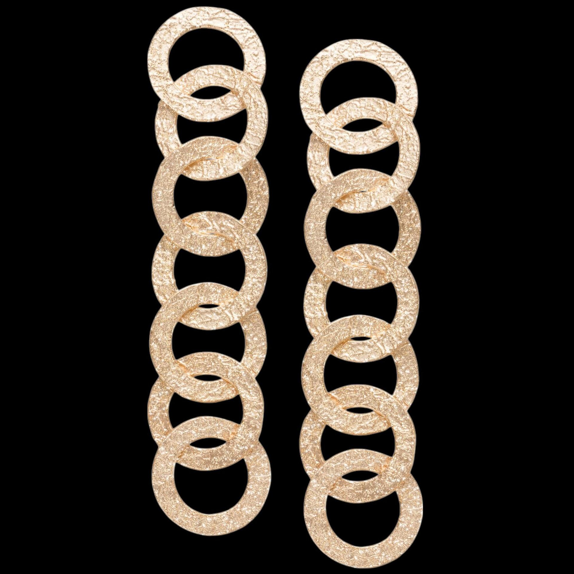 Sanjoya - Zilveren  rondjes oorstekers, gediamanteerd, verguld - L0225007.4