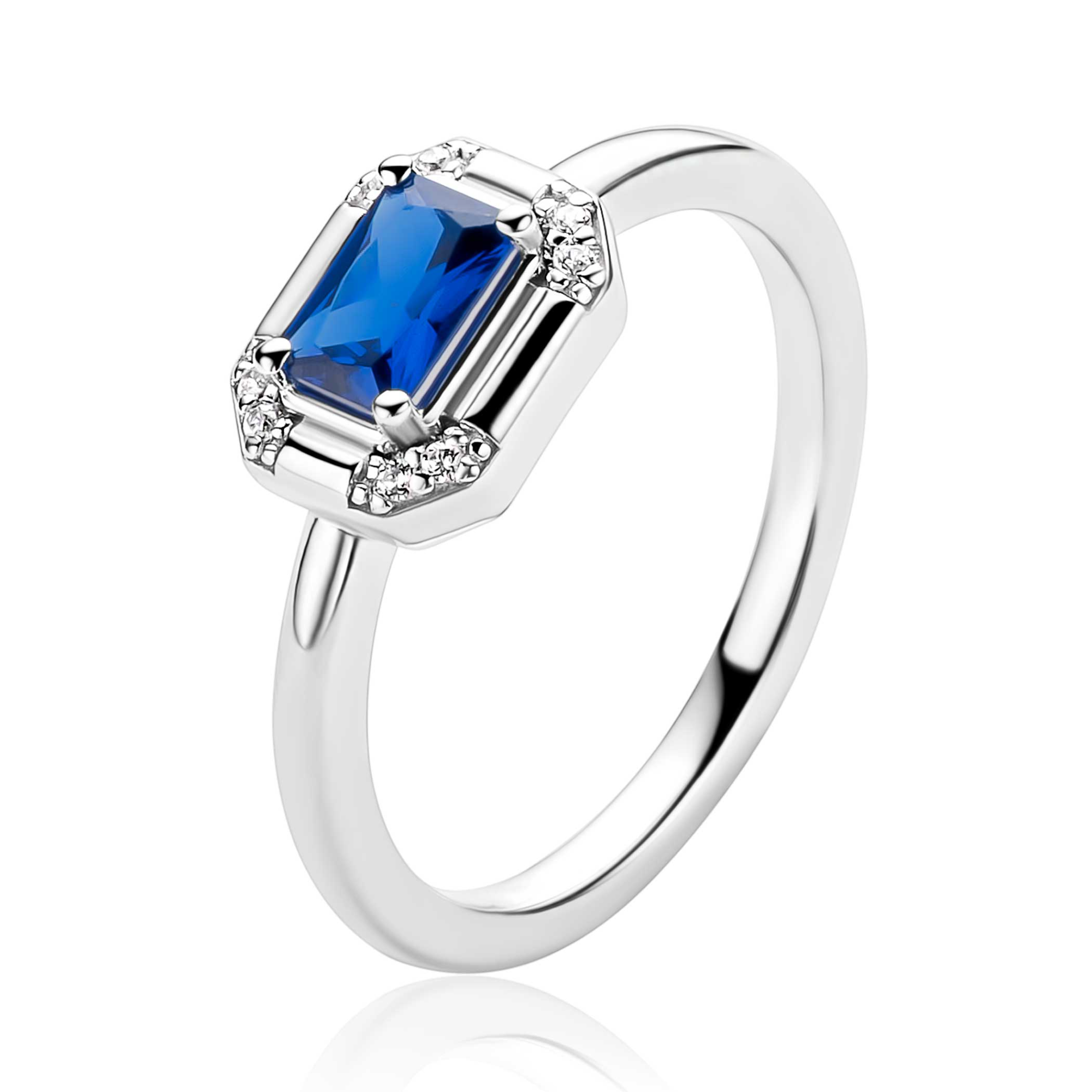 De ZINZI zlv. ring, modelnummer ZIR2803B54, is een prachtige rechthoekige ring met blauwe steen en sprankelende zirconia's. Als onderdeel van de categorie JEWEL en specifiek ontworpen als RING, biedt deze een verfijnde uitstraling. Draag het als een statement stuk bij zowel casual als formele outfits voor een stijlvolle uitstraling.