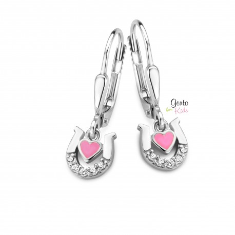 Oorbellen kinder zilver 925 hartjes