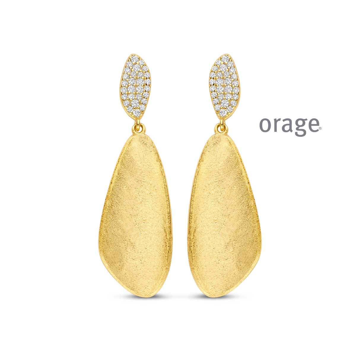 BB075 Oorslingers verguld geel goud CZ (V/14)