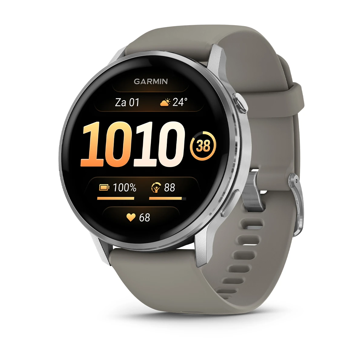 Zilver met zilvergrijze siliconen band.

De Venu 4 GPS-smartwatch is speciaal ontworpen met geavanceerde gezondheids- en fitnessfuncties om je pols zodat je jouw lichaam beter begrijpt en gezondere beslissingen kunt nemen.