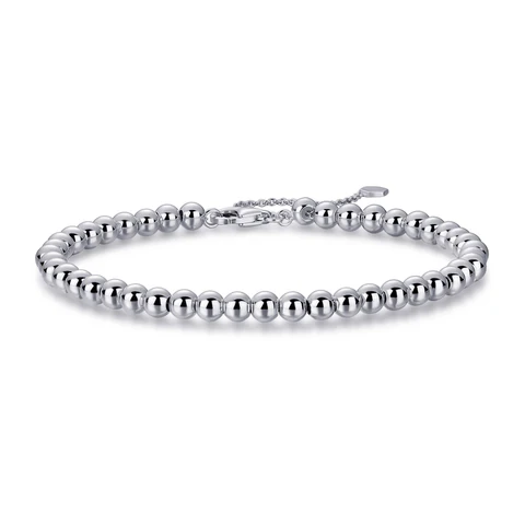 ZILVER BOLLETJES ARMBANDJE .17+3 cm