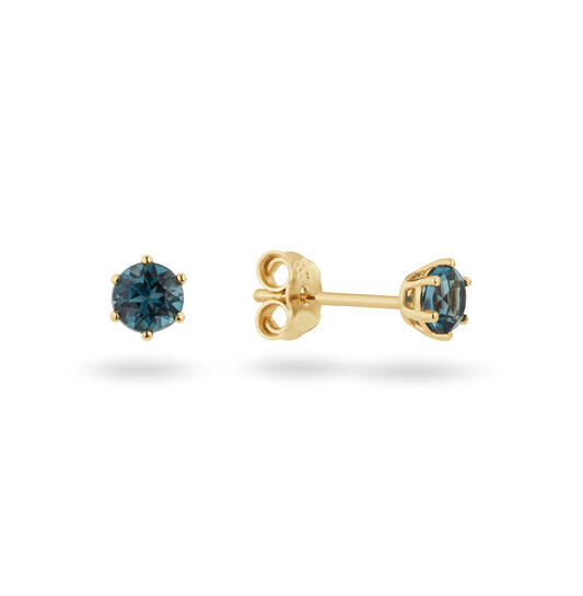 Gouden Oorstekers met London Blue Topaas