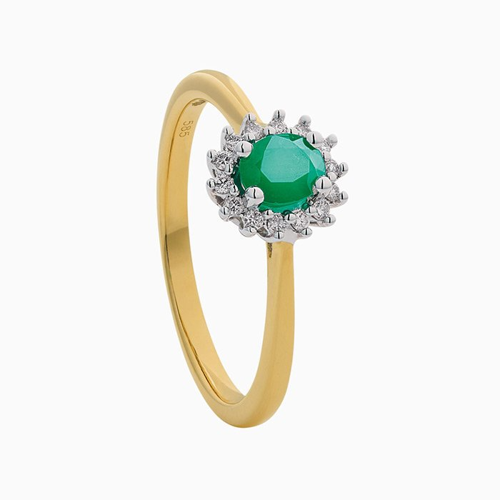Gouden ring smaragd 0.08crt LADY/8SMAR