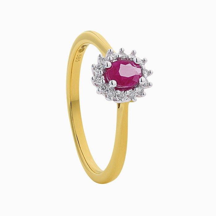 Gouden ring robijn 0.08crt LADY/8ROB