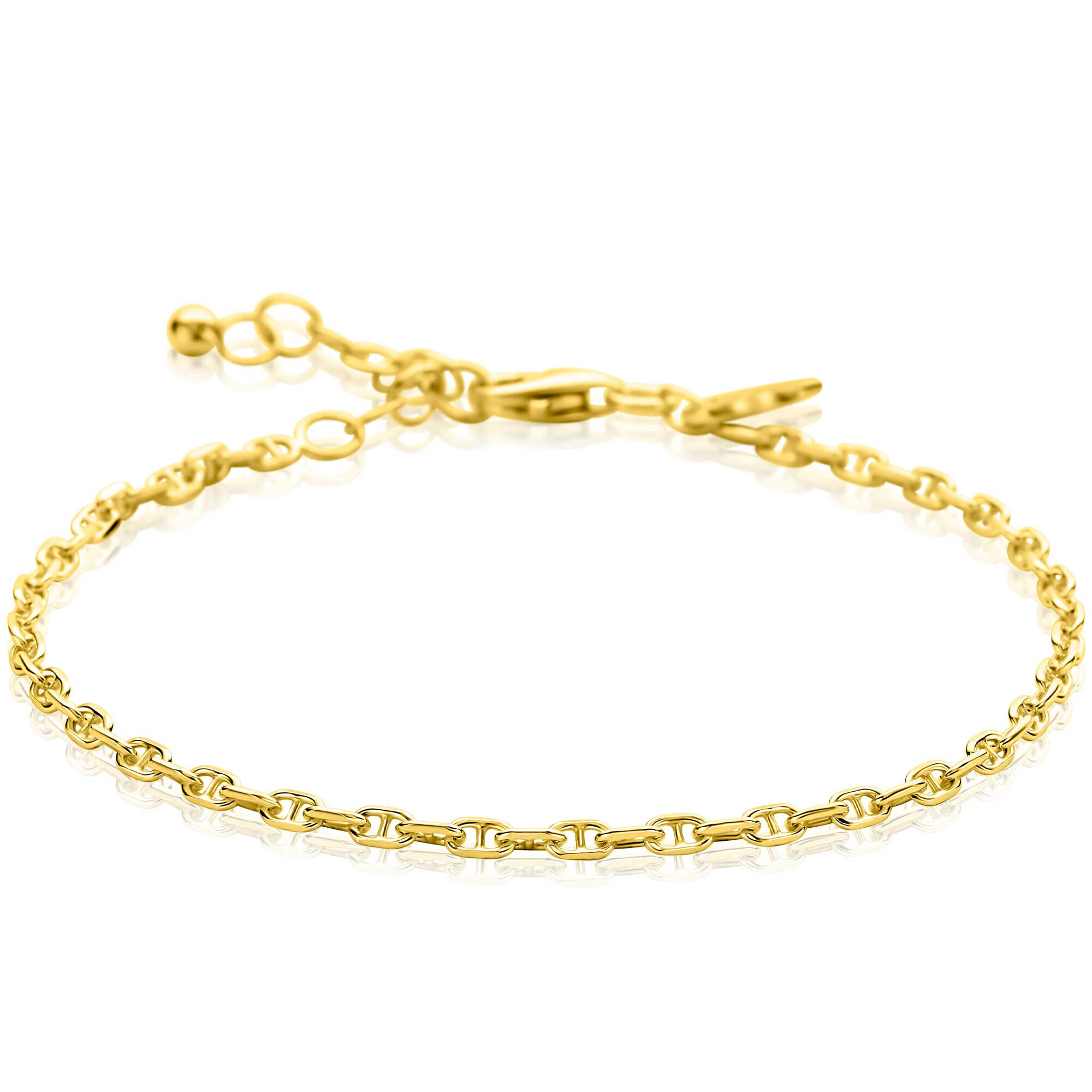 ZINZI zlver vergulde armband ZIA2841G, marine schakels
