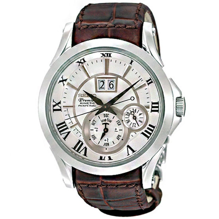 SNP023P1 Seiko horloge met kalfsleren band