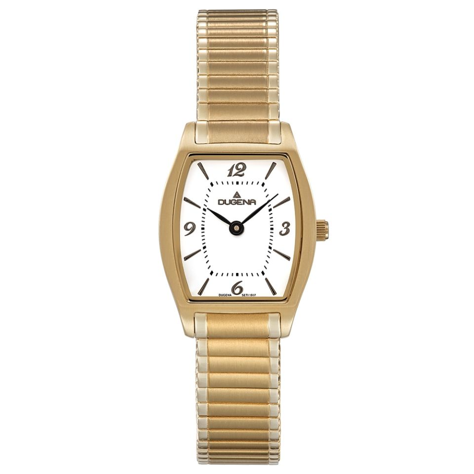Die Vintage Dugena Damenuhr, besticht durch ihr klassisches Design mit einem braunen Armband und einem Edelstahlgeh&auml;use. Sie hat keine Datumsfunktion und eine Gr&ouml;&szlig;e von 23 mm. Ideal f&uuml;r elegante Anl&auml;sse oder als stilvolles Alltagsaccessoire. Kombinieren Sie sie mit schlichten Outfits, um ihre zeitlose Eleganz zu betonen.