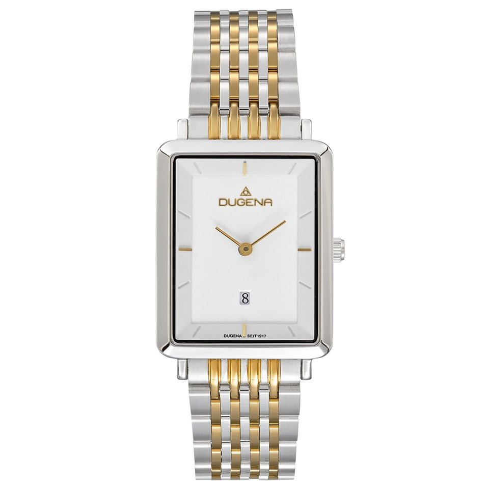 Die Sienna Dugena Damenuhr ist eine stilvolle Armbanduhr. Diese elegante Uhr kombiniert zeitloses Design mit zuverl&auml;ssiger Funktionalit&auml;t, perfekt f&uuml;r den t&auml;glichen Gebrauch oder besondere Anl&auml;sse. Tragen Sie sie am besten zu jedem Outfit, ob formell oder l&auml;ssig, um Ihrem Look einen Hauch von Eleganz zu verleihen. Ideal f&uuml;r modebewusste Frauen.