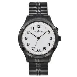 Die Bari Dugena Herrenuhr  ist eine elegante Armbanduhr aus Edelstahl mit einem schwarzen Armband. Sie hat einen Geh&auml;usedurchmesser von 36 mm und keine Datumsfunktion. Dieses neue Modell passt perfekt zu formellen und l&auml;ssigen Outfits. Tragen Sie sie zu Hemd und Anzug oder zu einem legeren Freizeitlook.