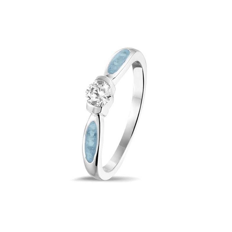 See You Gedenk Sieraden - Zilveren memorial ring, bezet met zirconia, maat 56 - RG043_56