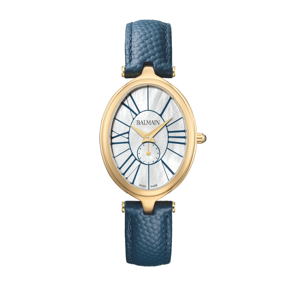 De Balmain B81109282 is een stijlvol Zwitsers dameshorloge met een slanke ovale kast en een elegante, tijdloze uitstraling. Het verfijnde design, ge&iuml;nspireerd op Parijse haute couture, wordt gecombineerd met saffierglas en een nauwkeurig quartz uurwerk voor dagelijks comfort en luxe.