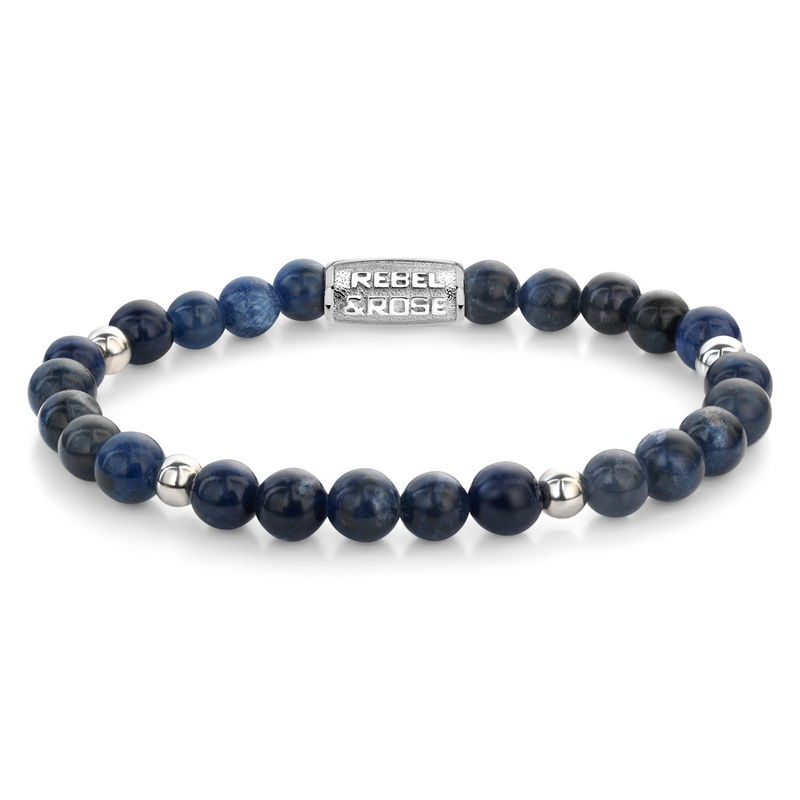 Rebel & Rose Bracelet Midnight Blue Silver RR-60138-S-S armband 16,5cm bij JuweliersWebshop. Shop trendy R&R armbanden