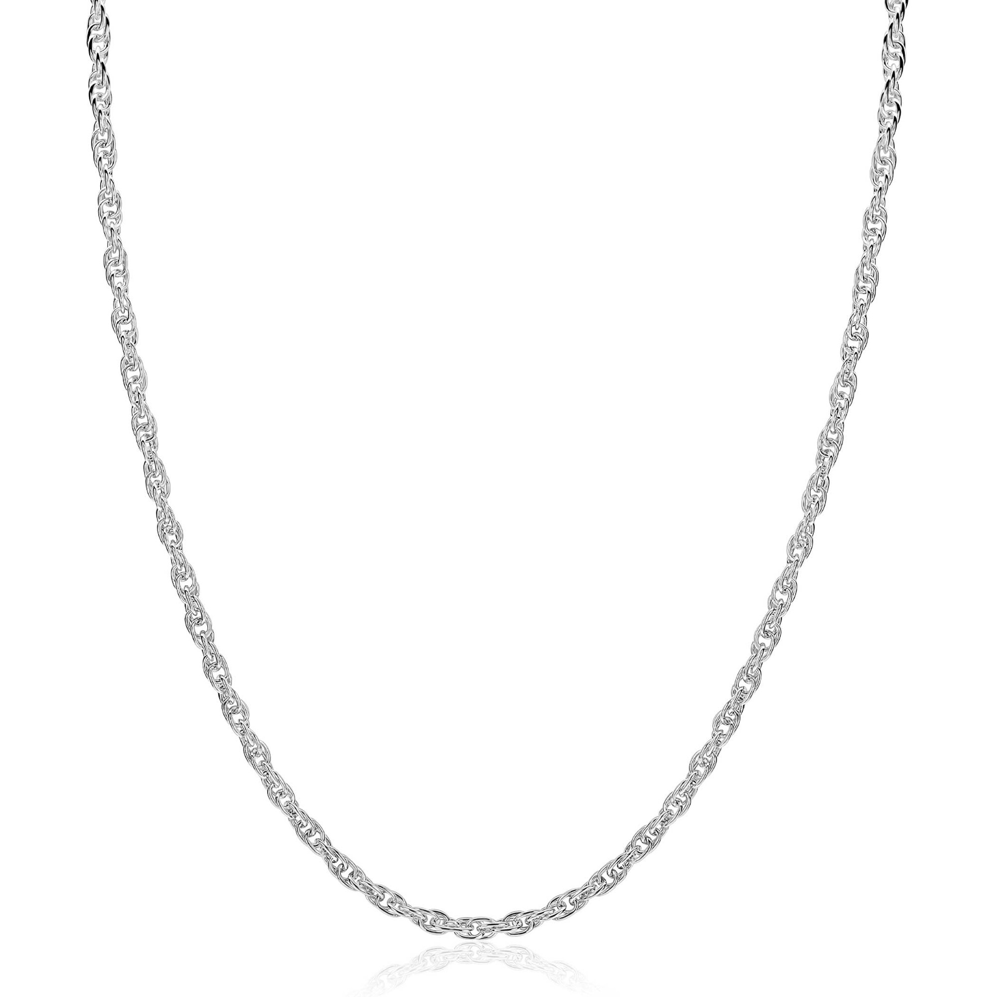 ZINZI zilveren massieve platte koord ketting. De schakels zijn 2,6mm breed. De lengte van de ketting is te vari&euml;ren tussen 42 en 45cm. De ketting is vervaardigd van eerste gehalte zilver (925) en voorzien van een extra rodiumlaag voor een langdurige glans.