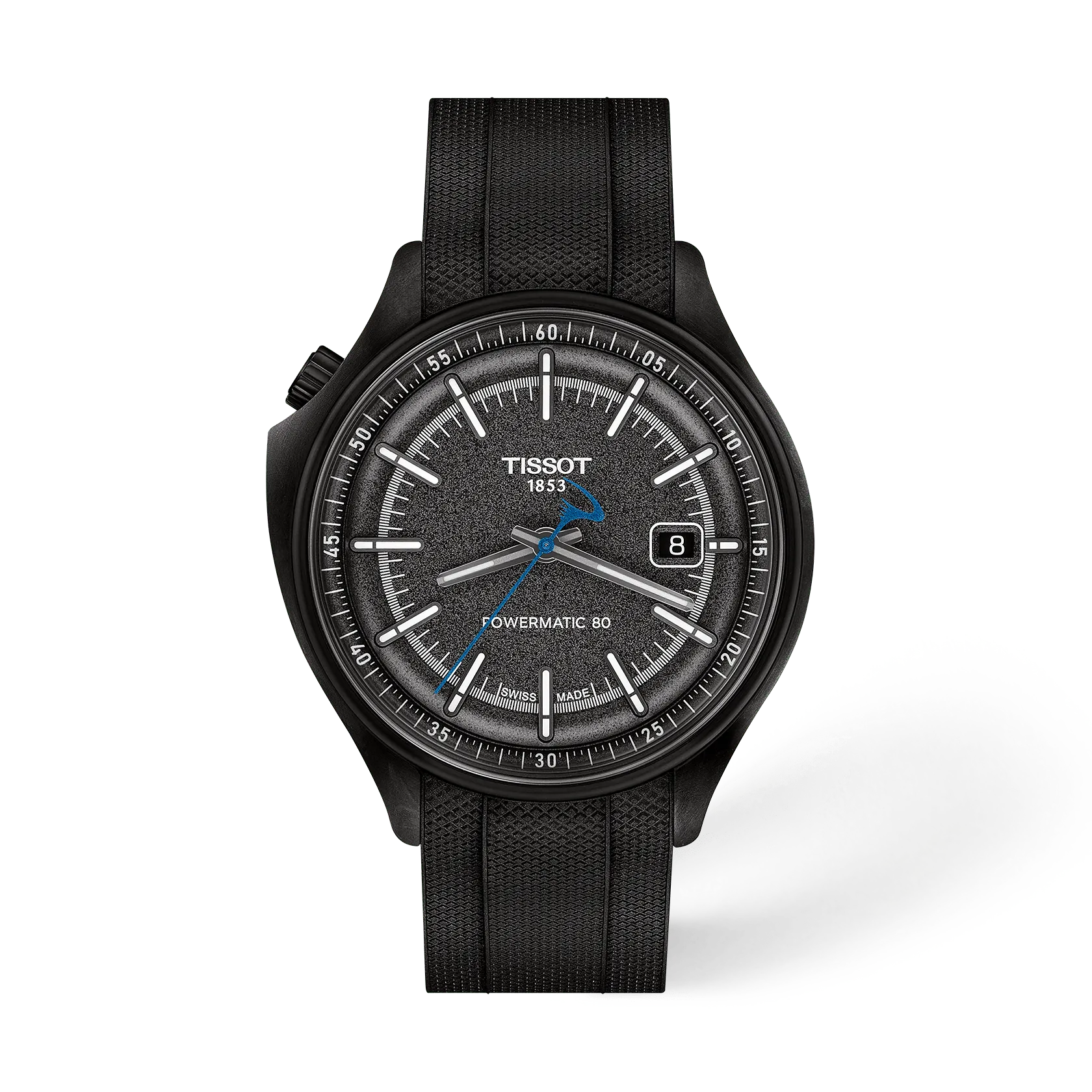 De Tissot Pinarello 43mm - T162.408.97.061.00 is een elegante horloge met een carbonvezel kast, zwarte silicone band en een automatisch Zwitsers uurwerk. Het analoge horloge heeft een saffierglas en is waterbestendig tot 10 bar. Perfect om dagelijks te dragen dankzij het stijlvolle ontwerp en het comfortabele ontwerp. Draag het als een statement accessoire bij formele en informele outfits.