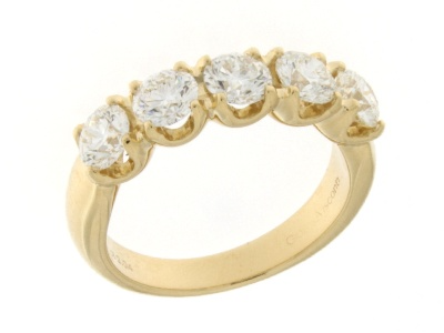 Geelgouden ring met diamanten 2.04ct