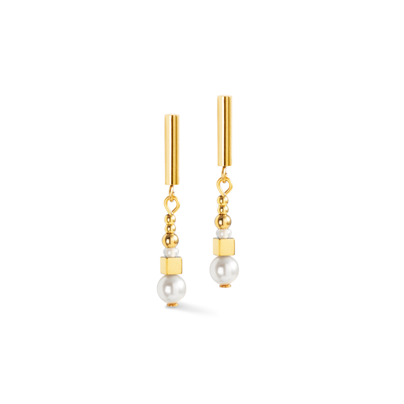 Deze elegante Coeur de Lion 4312/21-1416 oorhangers zijn perfect voor dames die houden van een subtiele maar verfijnde uitstraling. Met een lengte van 33 mm zijn ze de ideale keuze voor elke gelegenheid, of je nu een avondje uit gaat of een speciale gebeurtenis bijwoont.

Deze oorbellen combineren de tijdloze schoonheid van imitatieparels met de glans van goudkleurige plating. De glanzende afwerking zorgt voor een luxueuze uitstraling, terwijl de toevoeging van hematiet een extra vleugje verfijning biedt. Deze oorbellen zijn voorzien van handige poussettes, waardoor ze comfortabel en veilig te dragen zijn.