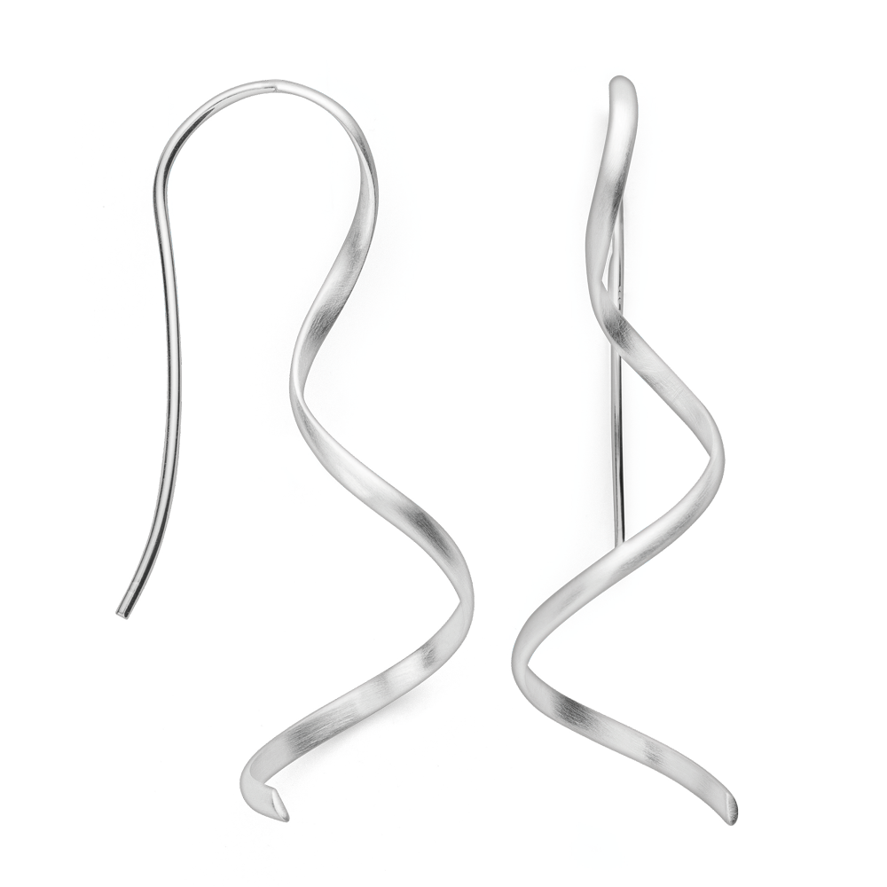 Zilver oorhangers krul