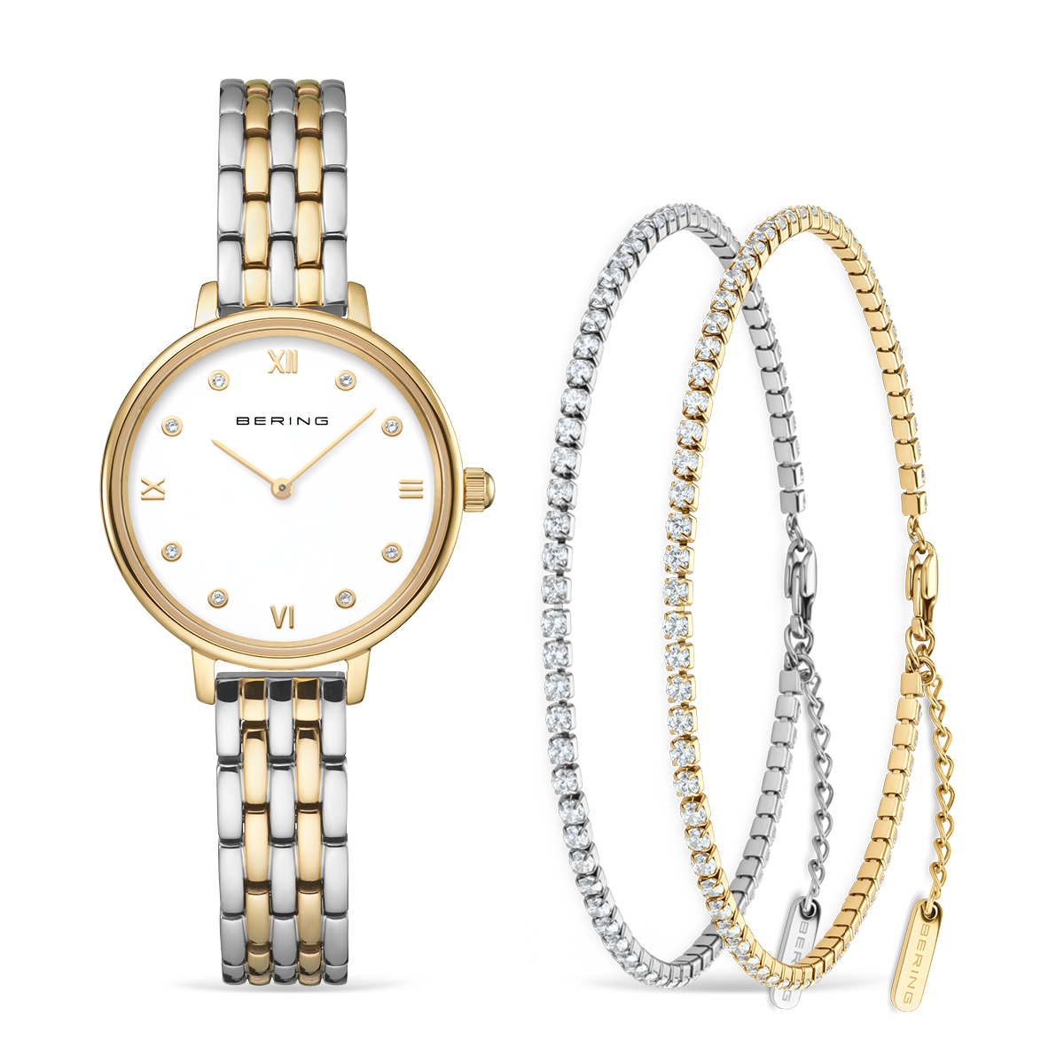 Een cadeau dat tijd en emotie samenbrengt &ndash; de BERING set 11028-714-GWP is een eerbetoon aan bijzondere momenten. Ge&iuml;nspireerd door de pure schoonheid van het Arctische landschap combineert deze horloge- en armbandset minimalistisch design met tijdloze elegantie.

Het horloge valt op door zijn strakke lijnen en uitgebalanceerde kleurstelling, wat zorgt voor een rustige en verfijnde uitstraling. De bijpassende armband maakt de set compleet en is perfect voor zowel dagelijks gebruik als speciale gelegenheden. Het krasbestendige saffierglas beschermt de wijzerplaat langdurig.

Met een nauwkeurig quartz uurwerk biedt het horloge betrouwbare tijdsweergave. De waterbestendigheid van 3 ATM maakt het geschikt voor dagelijks gebruik. Hoogwaardige materialen en zorgvuldige afwerking weerspiegelen BERING&rsquo;s focus op duurzaamheid en stijl.