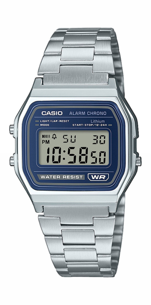 De Casio Vintage Digitaal Groen Milanees (modelnummer A158WEM-3EF) heeft een klassieke look met een vierkante, zilverkleurige kast en Milanese mesh band, beide van roestvrij staal. Het digitale horloge heeft een datumaanduiding en werkt op quartz. Perfect voor dagelijks gebruik dankzij zijn veelzijdige stijl. Combineer met zowel casual als zakelijke outfits voor een stijlvolle uitstraling.