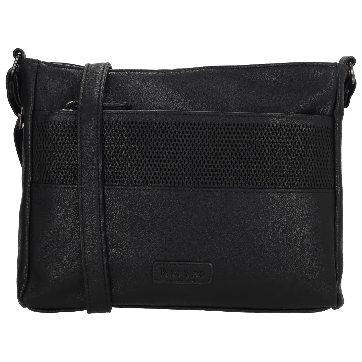 De Beagles Pamplona crossbodytas is een compacte en overzichtelijke tas voor dagelijks gebruik. Dankzij het handige formaat neem je jouw essentials makkelijk mee. De verstelbare schouderband zorgt ervoor dat je de tas comfortabel kunt dragen op de gewenste lengte.

De tas beschikt over twee hoofdritsvakken. In het ene hoofdvak bevinden zich twee insteekvakken, ideaal voor bijvoorbeeld je telefoon of sleutels. Het andere hoofdvak is voorzien van een klein ritsvak om kleine waardevolle spullen veilig op te bergen. Daarnaast heeft de tas een ritsvak aan de voorkant en een ritsvak aan de achterkant voor items die je snel bij de hand wilt hebben.

Kenmerken:

Verstelbare schouderband
Twee hoofdritsvakken
Twee insteekvakken in &eacute;&eacute;n hoofdvak
Klein ritsvak in het andere hoofdvak
Voorvak met ritssluiting
Achtervak met ritssluiting
Compact en overzichtelijk model