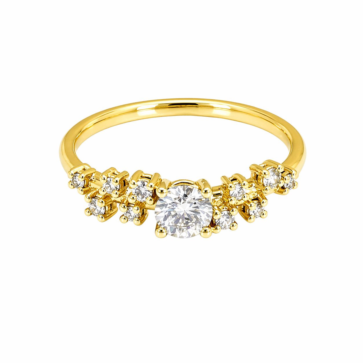 eigen creatie ring 18kt GG met Lab Grown 0.45ct centrale steen 0.33ct + 0.12ct diamant LG