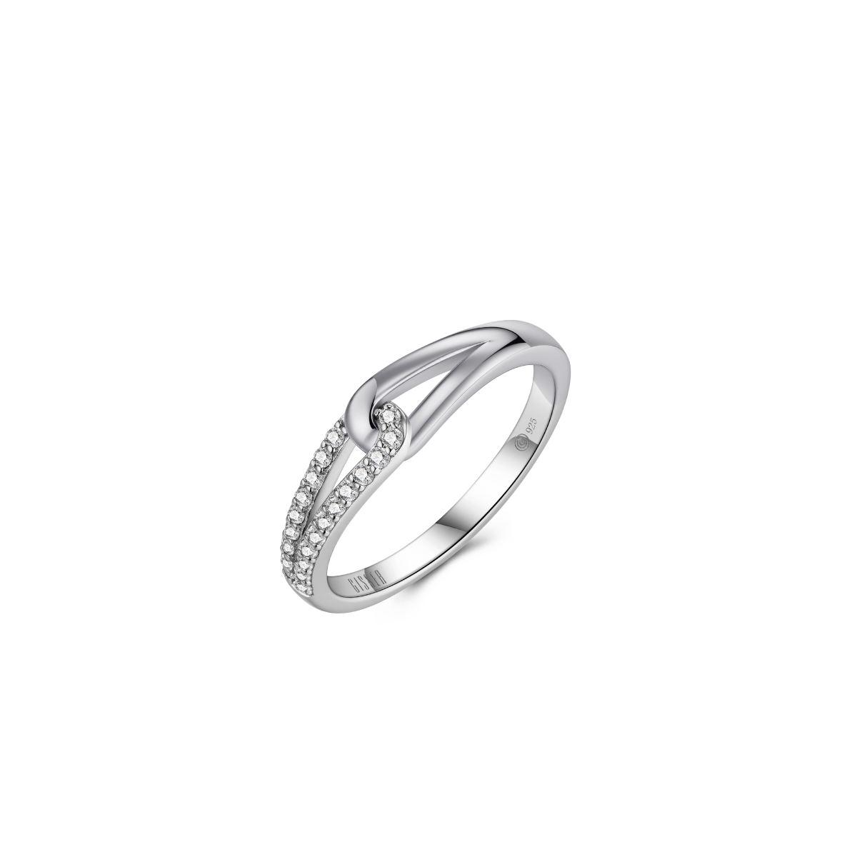 Gisser Jewels zilveren ring met zirkonia 