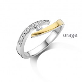 Ring in bi-color zilver verguld van het merk Orage 