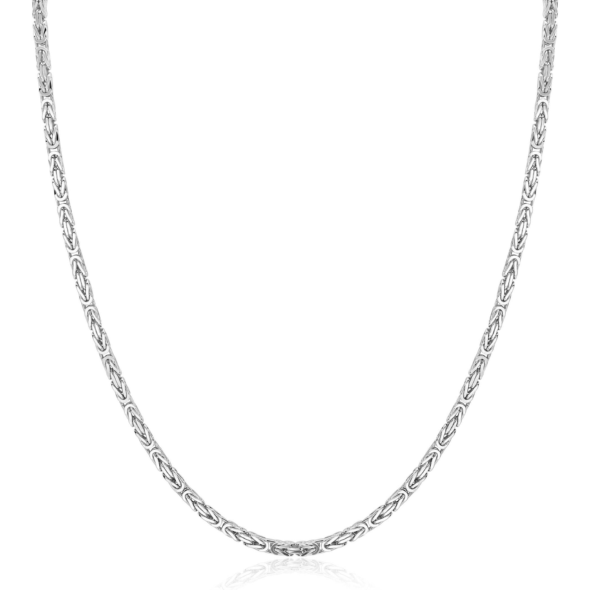 ZINZI zilveren massieve koningsschakel ketting. Deze tijdloze schakels zijn 2mm breed. De lengte van de ketting is te vari&euml;ren tussen 42 en 45cm. De ketting is vervaardigd van eerste gehalte zilver (925) en voorzien van een extra rodiumlaag voor een langdurige glans