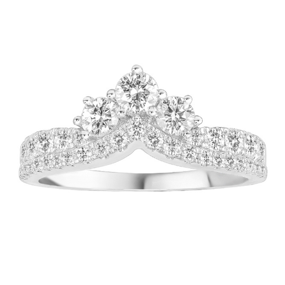 Witgouden ring 18K met diamanten 1.03ct.