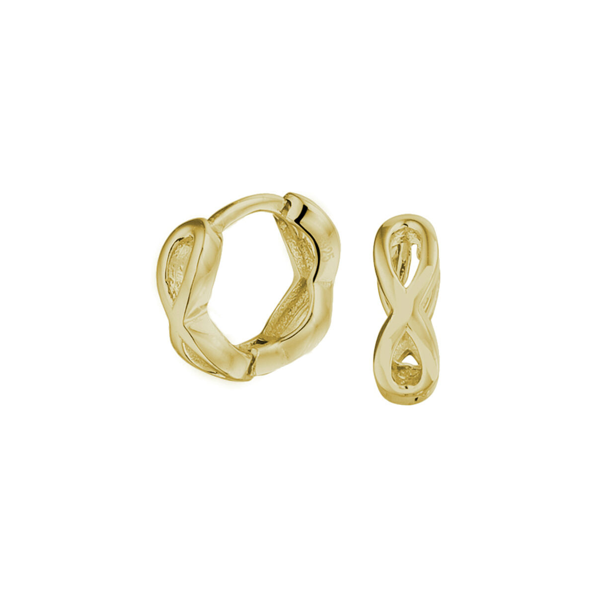 Geelgoud op 925 zilveren klapoorringen met scharnier. De oorringen hebben een breedte van 3.5mm. Geen garantie op plating.