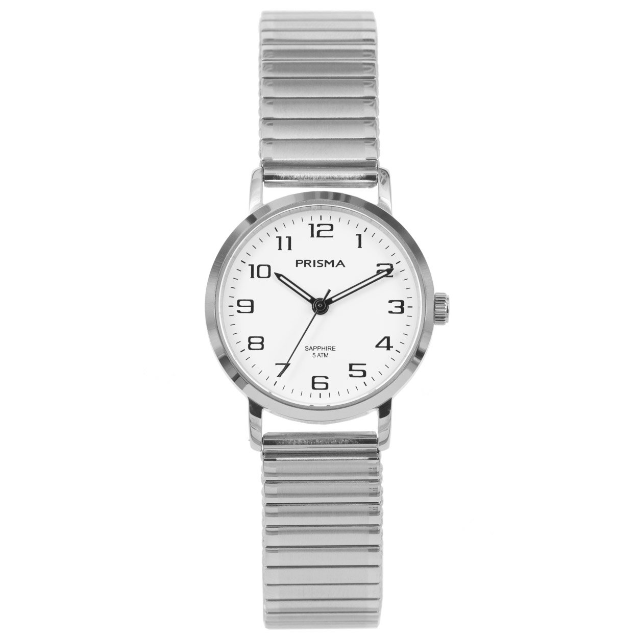 Prisma dames P1756 horloge van edelstaal met saffierglas 
- Kast breedte; 28mm
- Kast dikte; 7.2mm
- Kast materiaal; Edelstaal 
- Glas; Saffier
- Uurwerk; Miyota 2035
- Datum; Nee
- Waterdichtheid; 5 ATM
- Horlogeband; Edelstalen rekband
-Maat aansluiting band; 14mm
- Wijzerplaat; Wit met zwarte cijfers
- Licht functies; Glow in the dark wijzers
EAN: 8716667164116

Code: catdu

np1