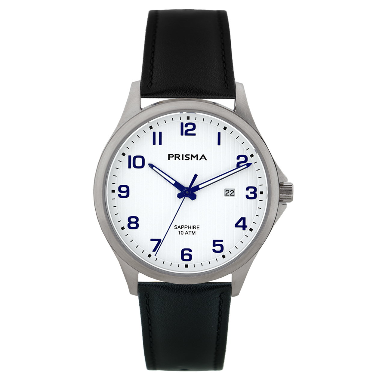 Prisma horloge P1405 heren titanium saffierglas 10 ATM grijzekleur met witte wijzerplaat

Algemeen
Geslacht: heren
Model: P.1405

Voordelen
- band echtlederen zwarte band
- wijzerplaat wit met cijfers blauwkleurig
- glas is zeer krasvast
-lichtgewicht materiaal met extra draagcomfort
- waterdicht 10 meter
- quartz
- maat kast 40 mm (breedte) 8,6 mm (dikte)

