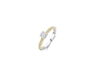 Deze Classic zirkonia ring met steen is vervaardigd uit hoogwaardige kwaliteit 925 sterling zilver en afgewerkt met een verfijnde goudkleurige afwerking. De ring heeft een slanke band met een rij zirkonia steentjes en een centraal geplaatste zirkonia steen, wat zorgt voor een elegante uitstraling die bij elke beweging subtiel schittert en de ring tot een echte eye-catcher maakt.

Draag deze ring met zirkonia steen solo voor een verfijnde, klassieke look of combineer hem met andere aanschuifringen voor een gelaagd effect. Een veelzijdig sieraad dat zowel overdag als bij bijzondere gelegenheden moeiteloos tot zijn recht komt. 12109ZY Classics ring

De Classics Collectie vormt de basis van een tijdloze sieradencollectie. Een zorgvuldig samengestelde selectie waarin helderheid, proportie en vakmanschap centraal staan. Ontwerpen die niet trends volgen, maar hun kracht vinden in consistentie en verfijning. Stenen in verschillende vormen en groottes brengen nuance en diepte, terwijl pav&eacute;- en solitaire elementen zorgen voor een subtiele, ingetogen glans. De collectie biedt veelzijdigheid in styling, zowel solo gedragen als gecombineerd met meer uitgesproken designs.