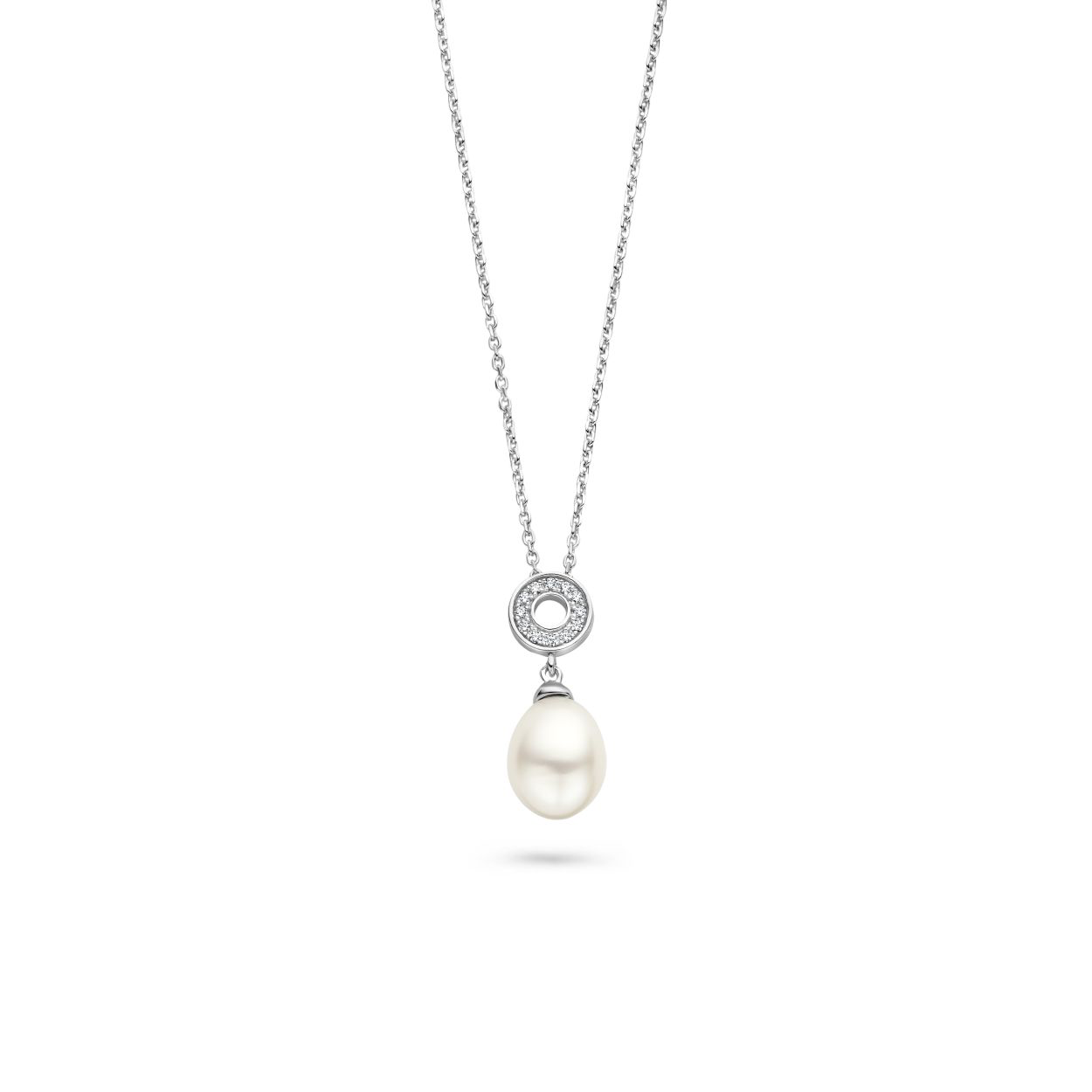 Zilver hanger met parel