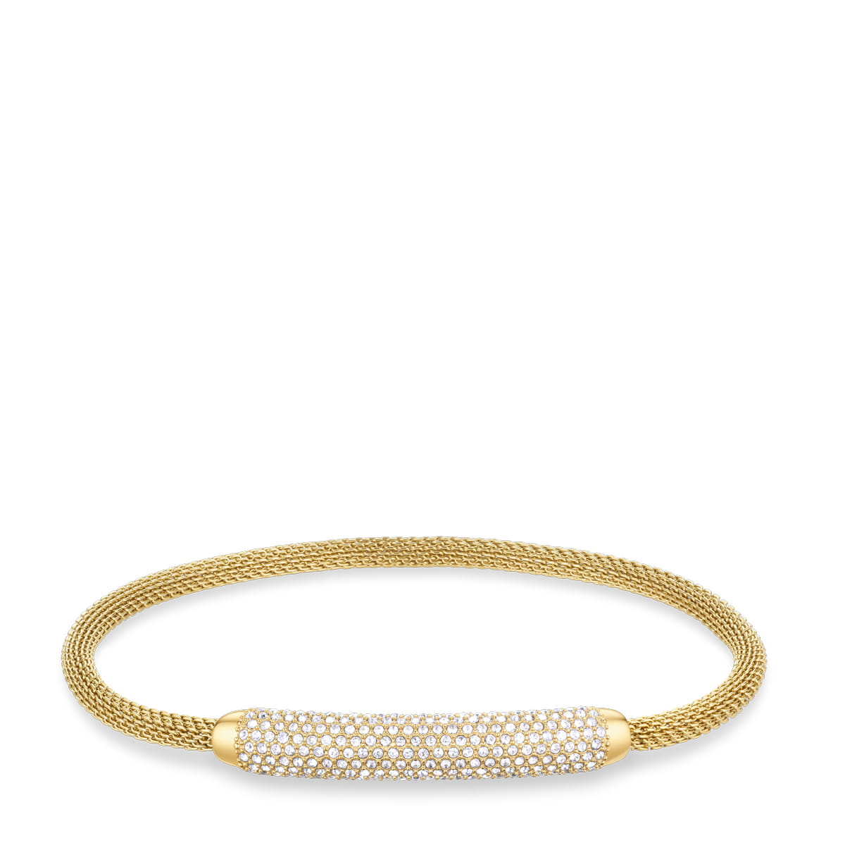 De BERING armband  combineert minimalistisch design met een luxueuze uitstraling. Het fijn geweven mesh van goudkleurig roestvrij staal sluit soepel om de pols, terwijl het centrale element &ndash; rijk bezet met helder fonkelende kristallen &ndash; bij elke beweging een subtiel, opvallend accent geeft.

Met zijn strakke lijnen en warme goudtint is dit sieraad een moderne klassieker uit de Arctic Symphony collectie &ndash; ge&iuml;nspireerd op de stille gloed van de Arctis.

Gemaakt van goudkleurig roestvrij staal met kristalaccenten.