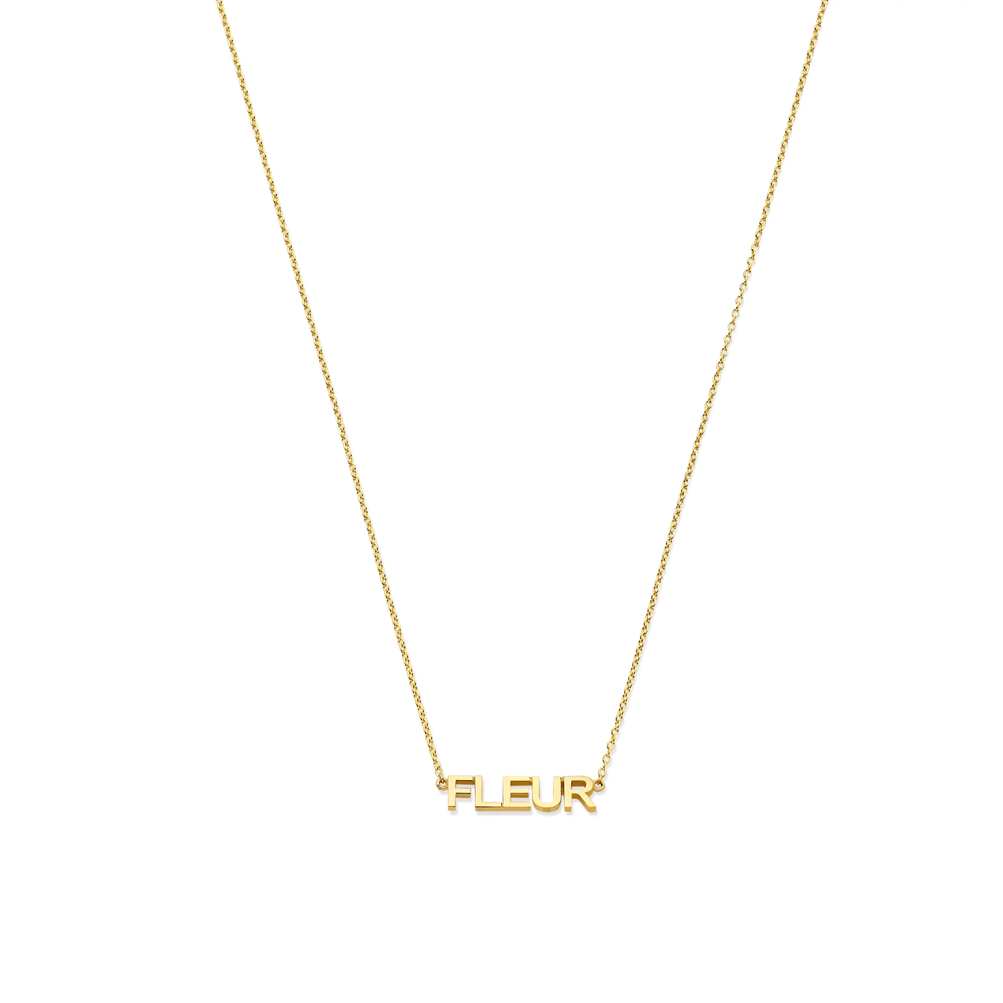 Cre&euml;er jouw eigen Nametag ketting, een persoonlijk sieraad van 14-karaats goud met jouw naam of een ander betekenisvol woord.

Met deze Nametag ketting maak je een statement en voeg je een unieke, persoonlijke touch toe aan jouw stijl!