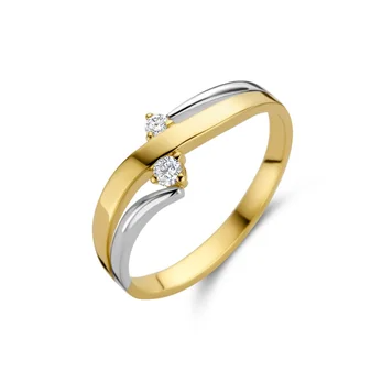 bicolor met briljant 0.060crt ring 