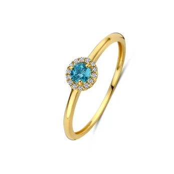 Joy & Julia 14k gg ring zirk topaas