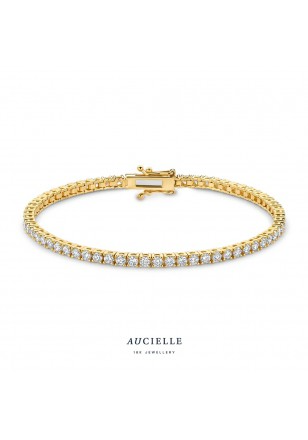 Tennis armbandje in geel goud 18 k met Lb Diamant 3 ct -3,5ct 