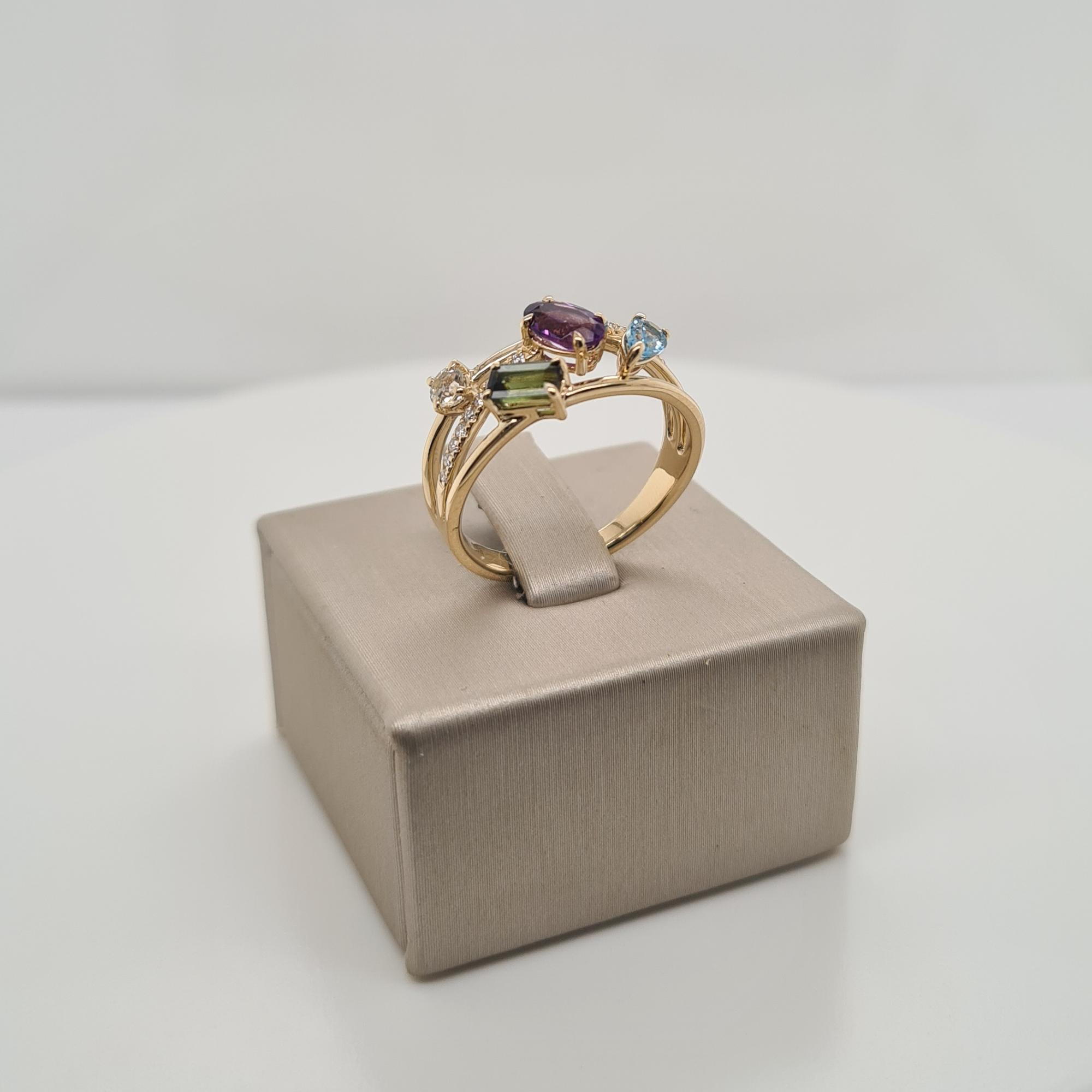 14krt gouden ring met diamant